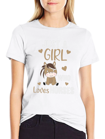Camiseta Negra Just A Girl Who Loves Horses