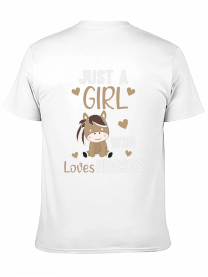 Camiseta Negra Just A Girl Who Loves Horses