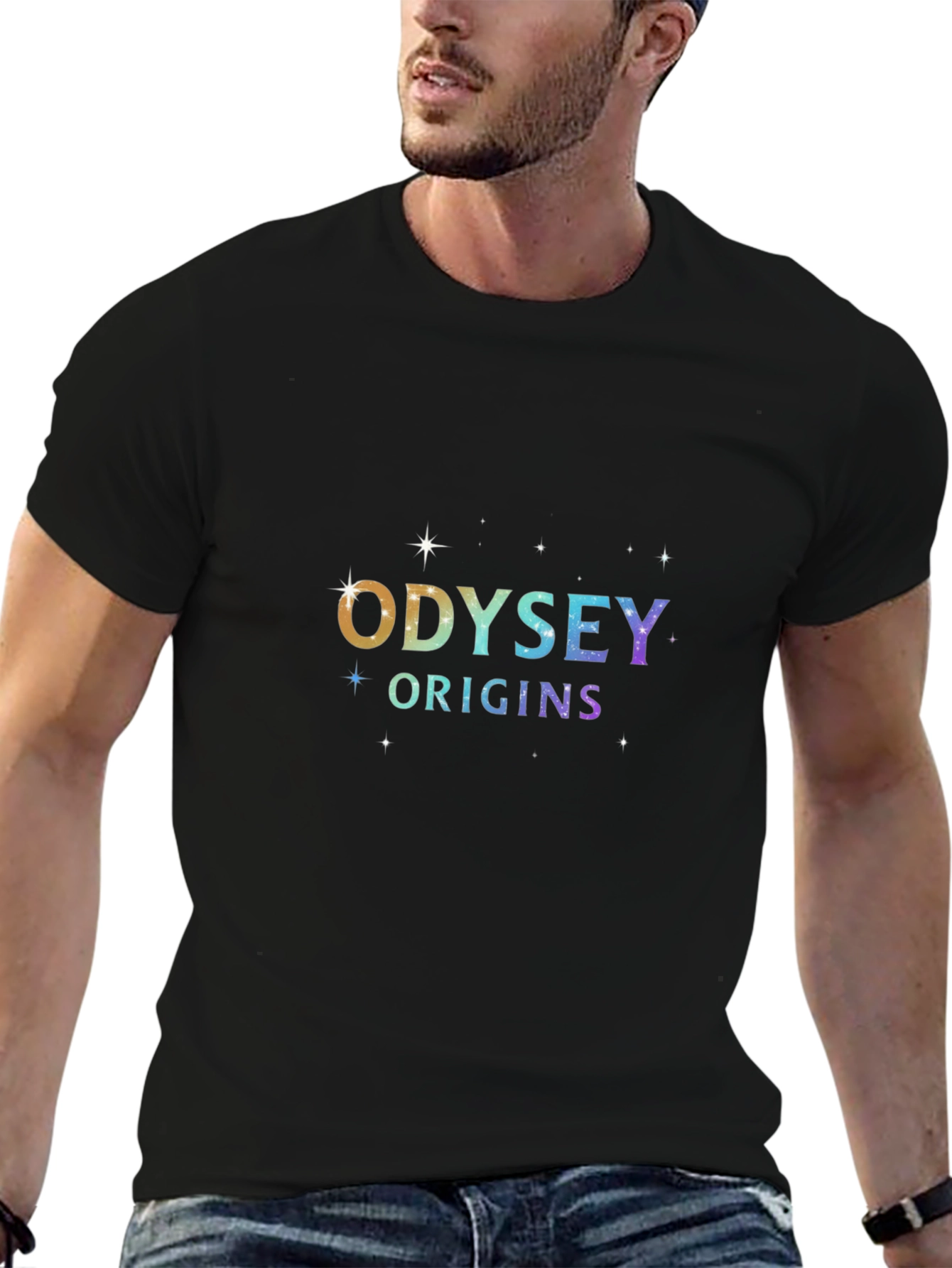 Camiseta Negra Unisex Odyssey Origins Estelar