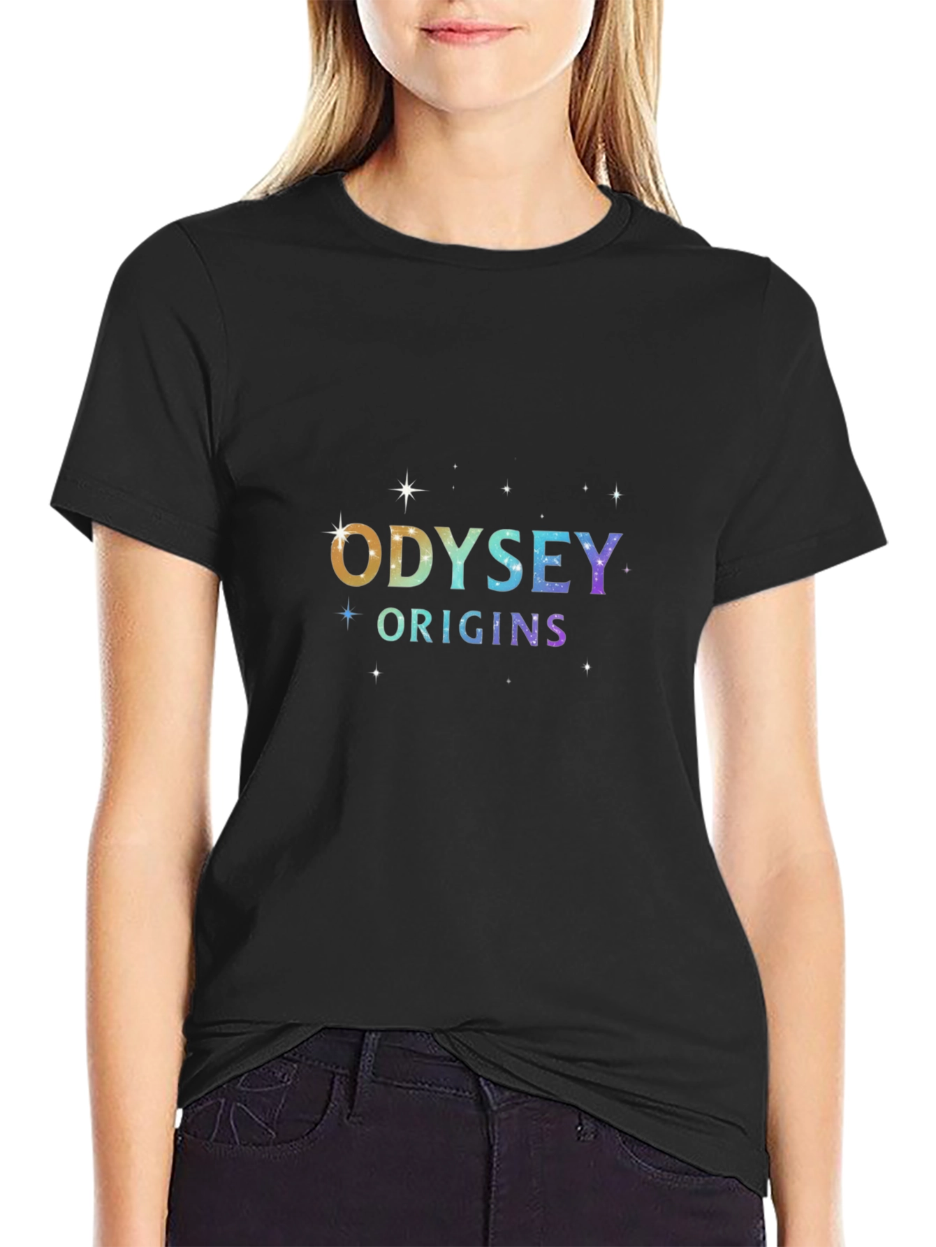 Camiseta Negra Unisex Odyssey Origins Estelar