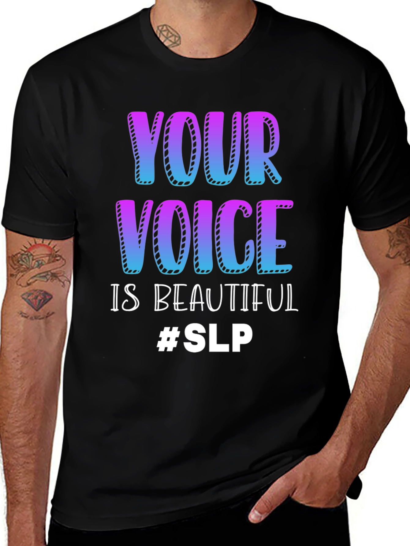 Camiseta Negra Tu Voz Es Hermosa #SLP