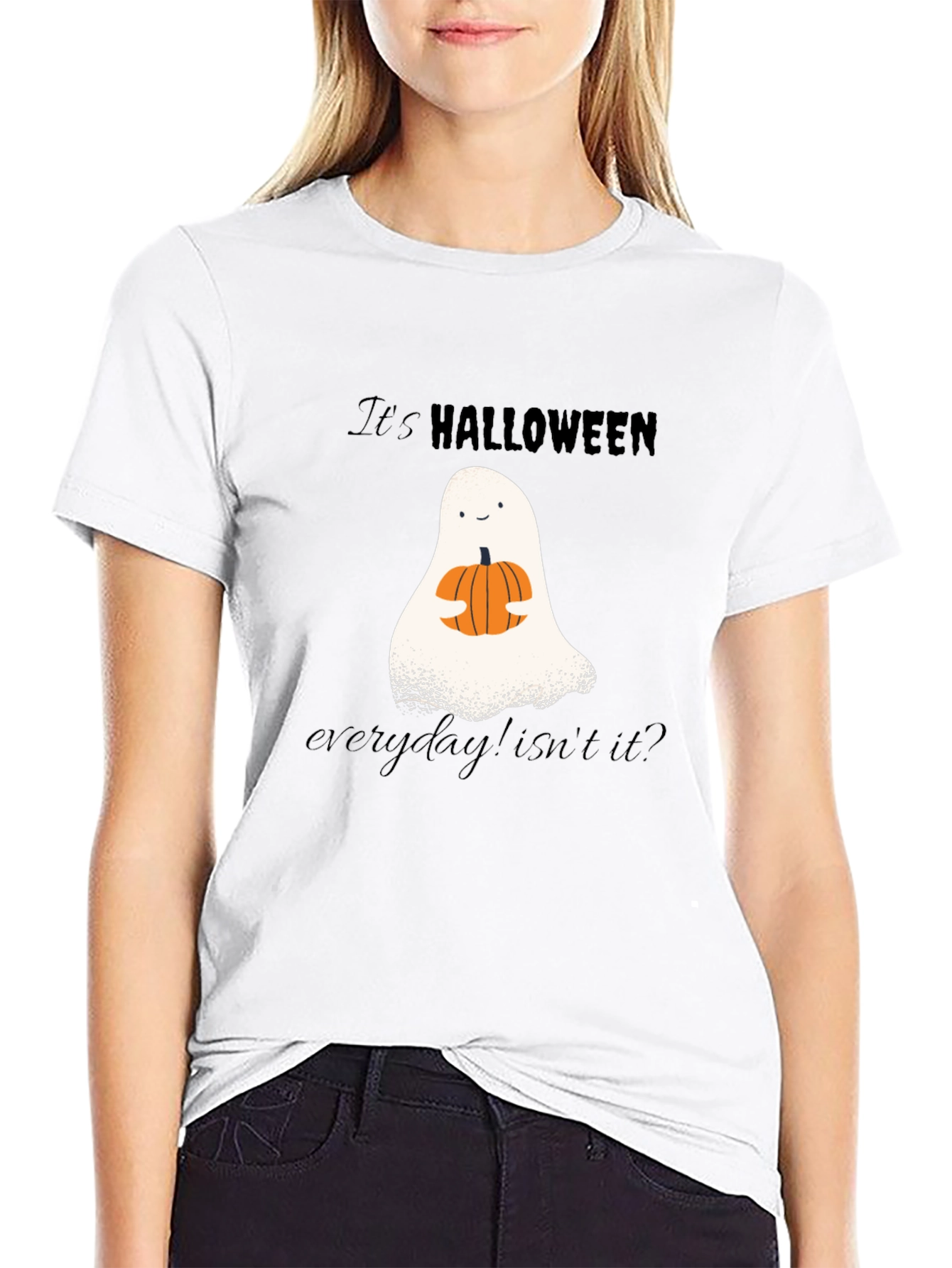 Camiseta Halloween Fantasma y Calabaza
