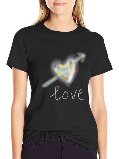 Camiseta Negra Love Flecha Corazón Unisex