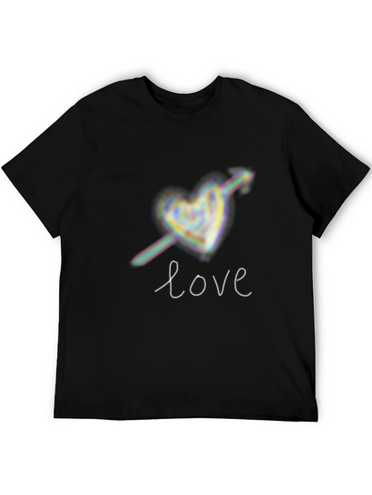 Camiseta Negra Love Flecha Corazón Unisex