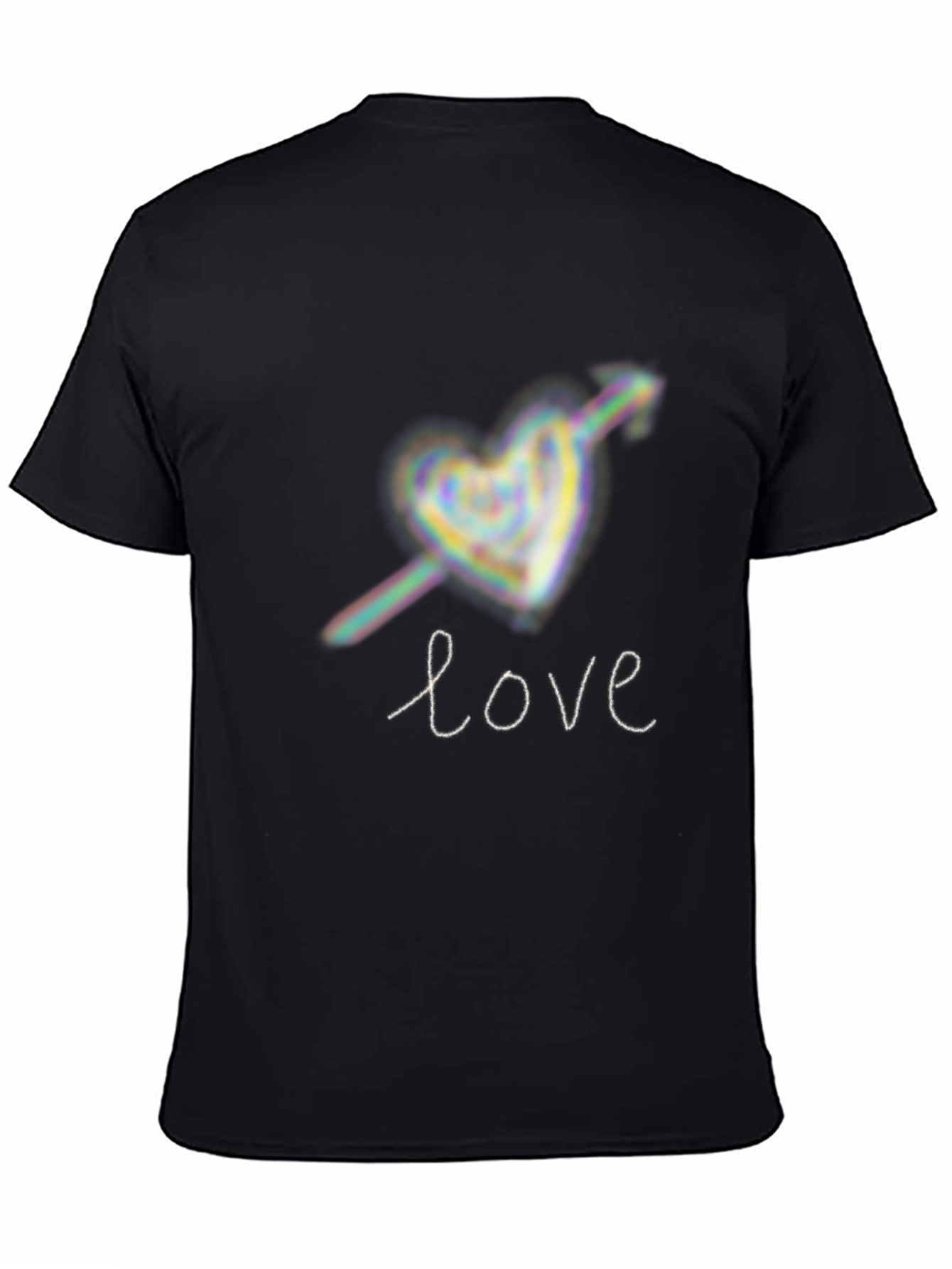 Camiseta Negra Love Flecha Corazón Unisex