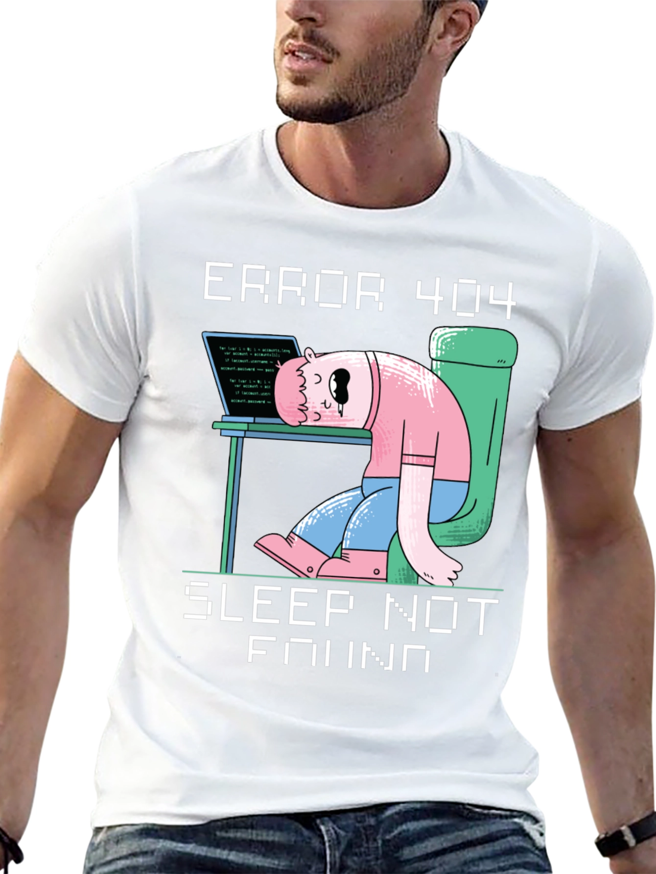Camiseta Hombre Error 404 - Sleep Not Found