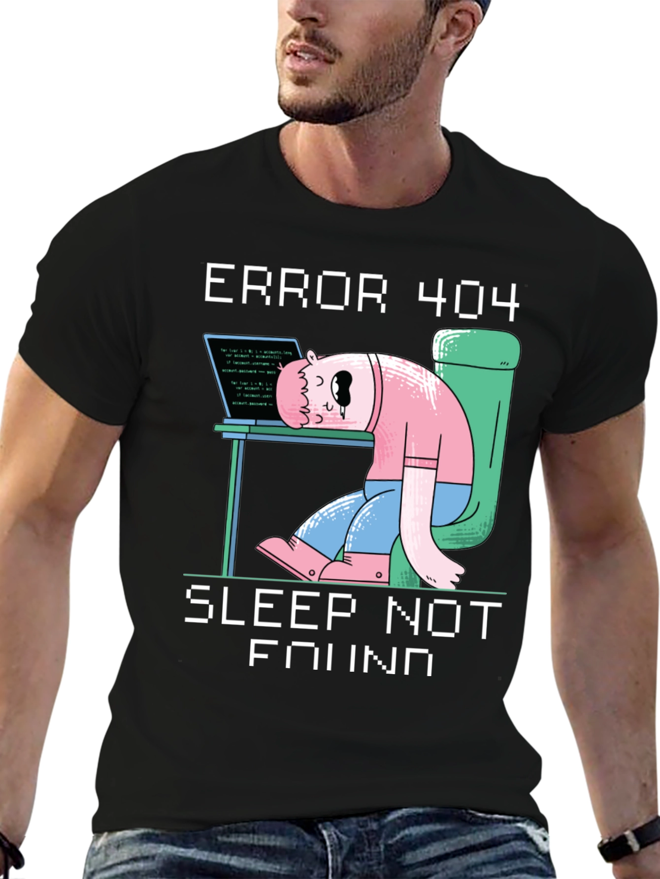 Camiseta Hombre Error 404 - Sleep Not Found