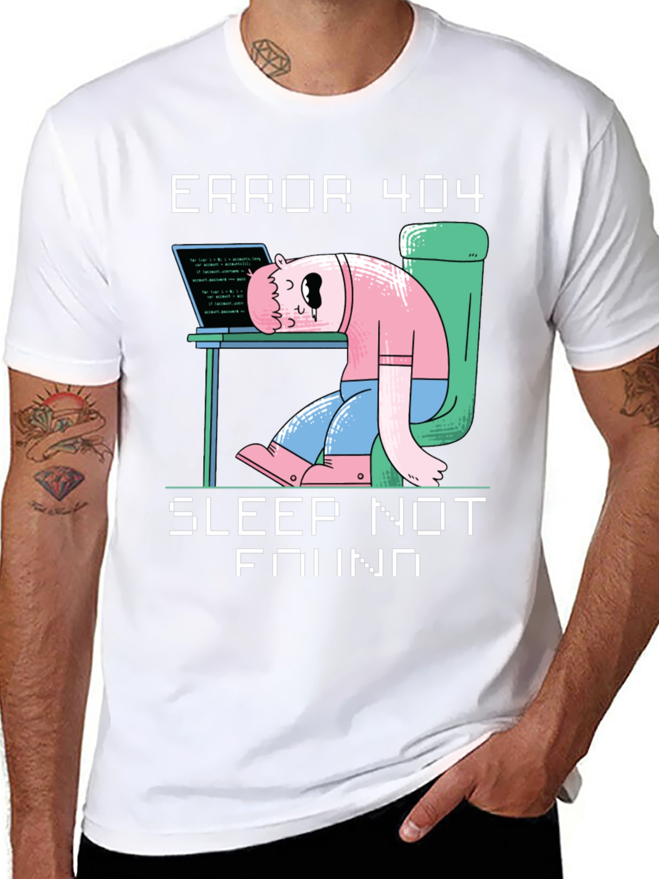 Camiseta Hombre Error 404 - Sleep Not Found