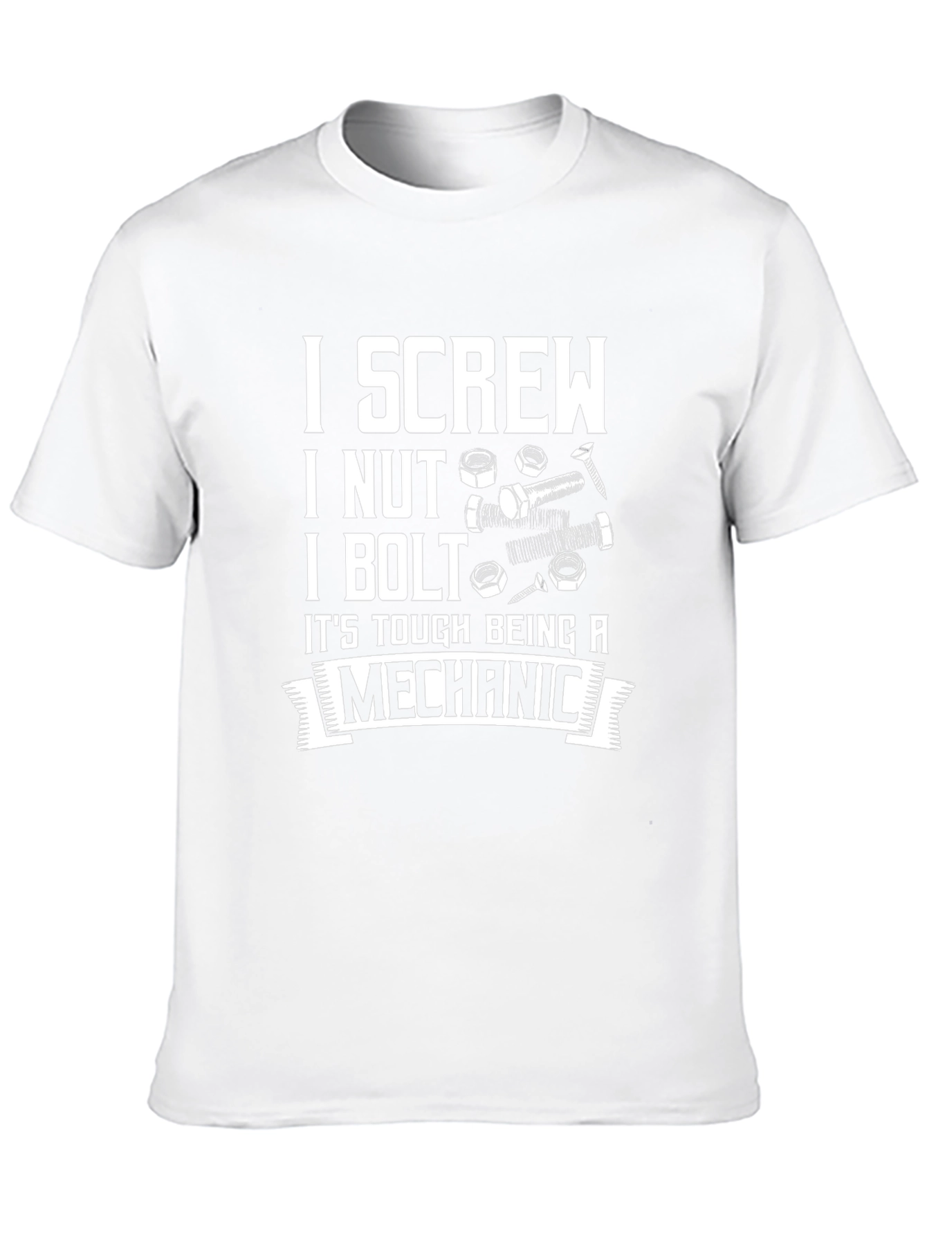 Camiseta Negra: Screw Nut Bolt - Mecánico