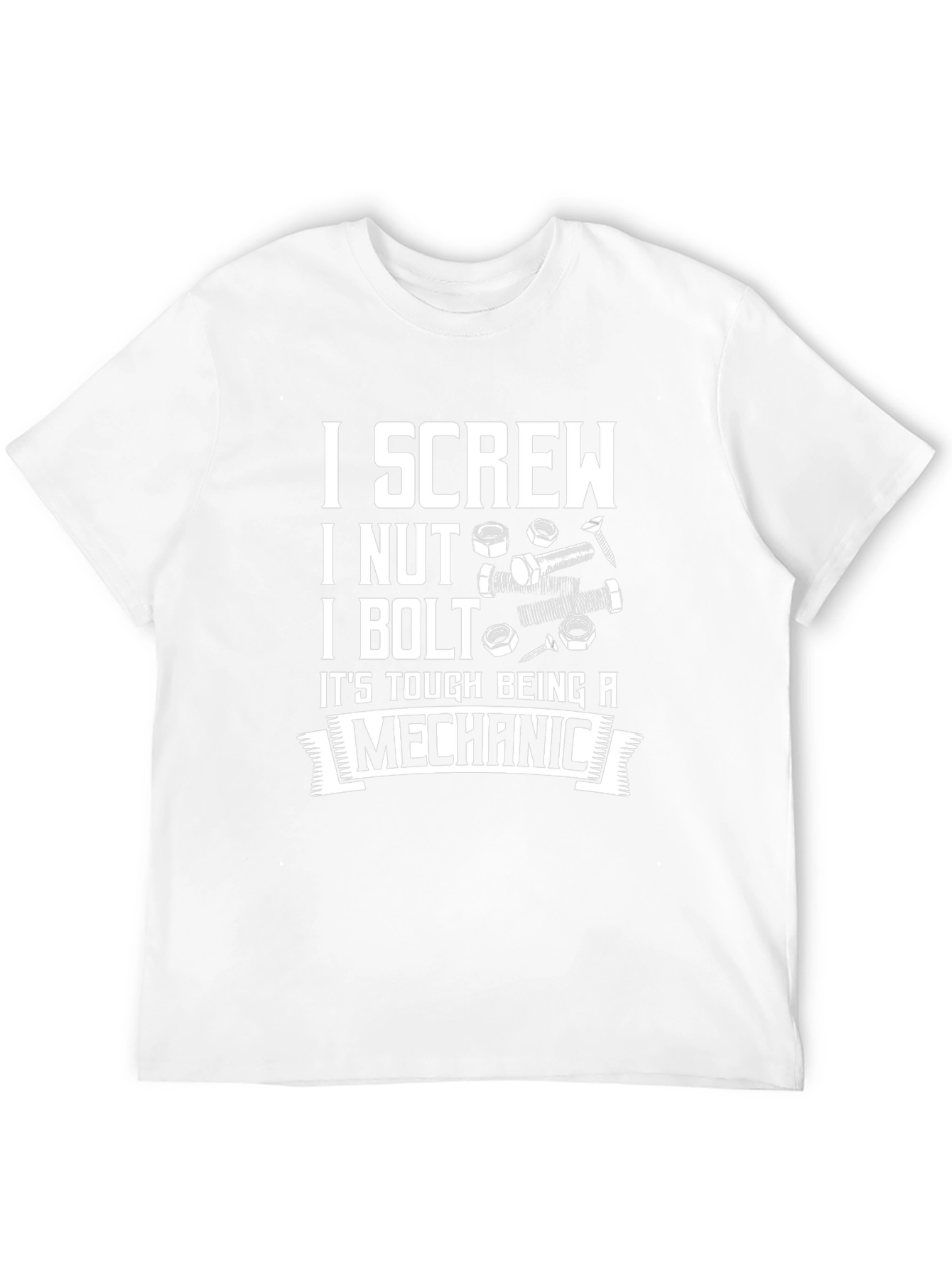 Camiseta Negra: Screw Nut Bolt - Mecánico