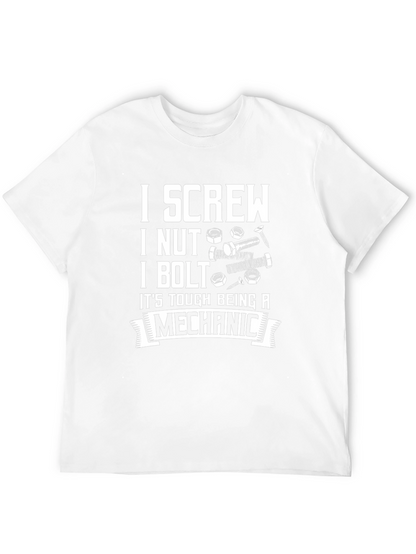 Camiseta Negra: Screw Nut Bolt - Mecánico