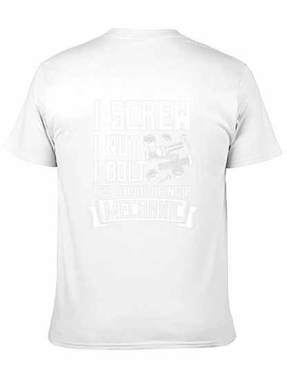 Camiseta Negra: Screw Nut Bolt - Mecánico