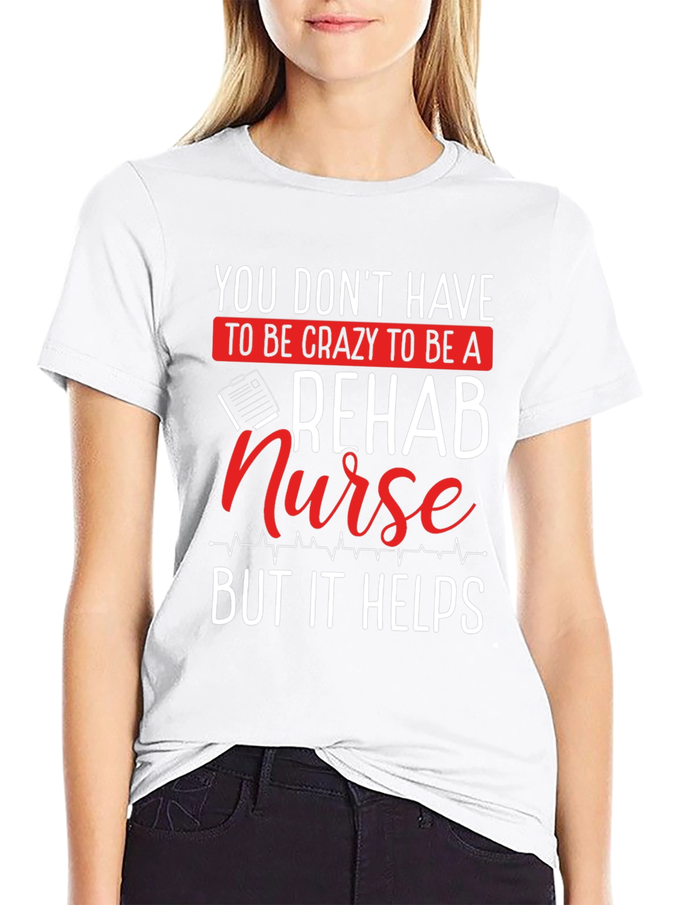 Camiseta Negra: Rehab Nurse - Crazy Helps