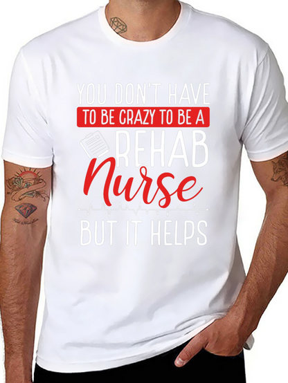 Camiseta Negra: Rehab Nurse - Crazy Helps