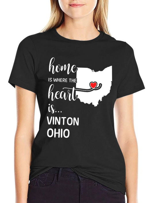 Camiseta Negra Ohio Home Is Where The Heart Is Vinton
