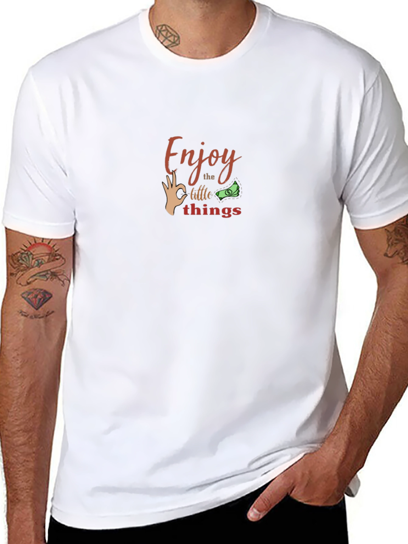Camiseta Negra Hombre - Disfruta las Pequeñas Cosas