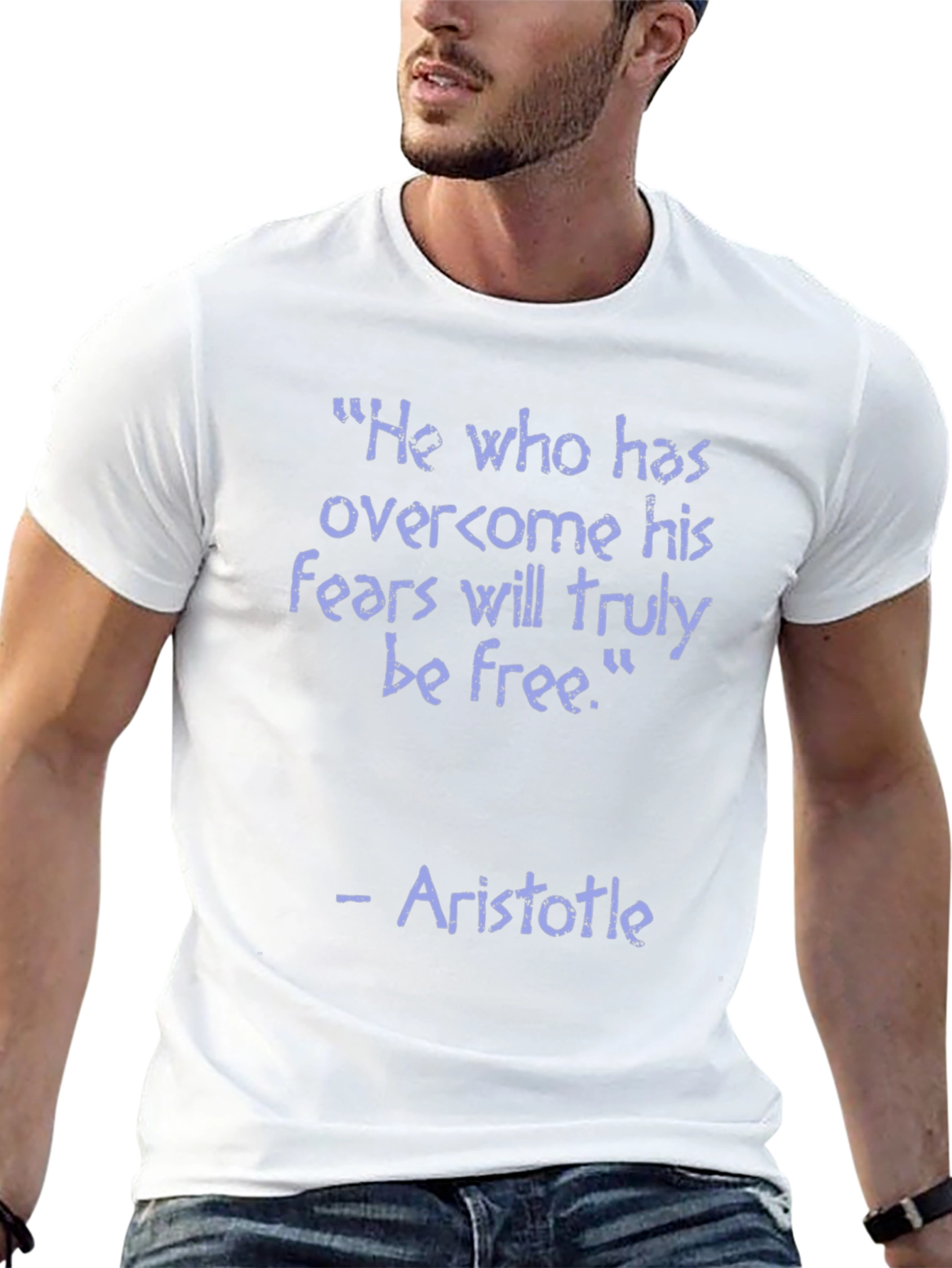 Camiseta Negra con Cita Inspiradora de Aristóteles