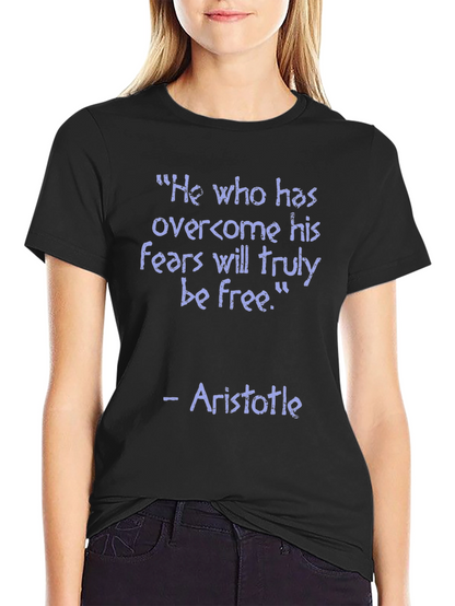 Camiseta Negra con Cita Inspiradora de Aristóteles