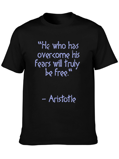 Camiseta Negra con Cita Inspiradora de Aristóteles