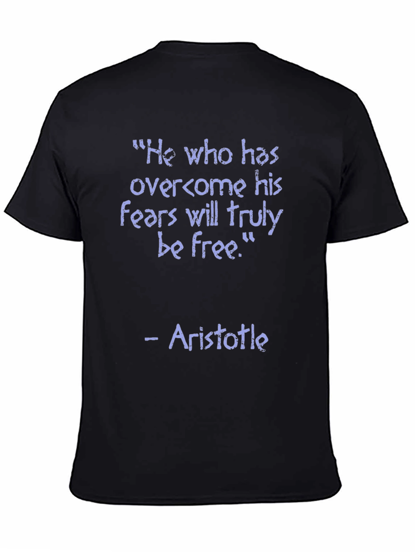 Camiseta Negra con Cita Inspiradora de Aristóteles