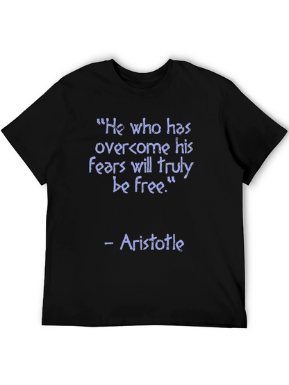 Camiseta Negra con Cita Inspiradora de Aristóteles