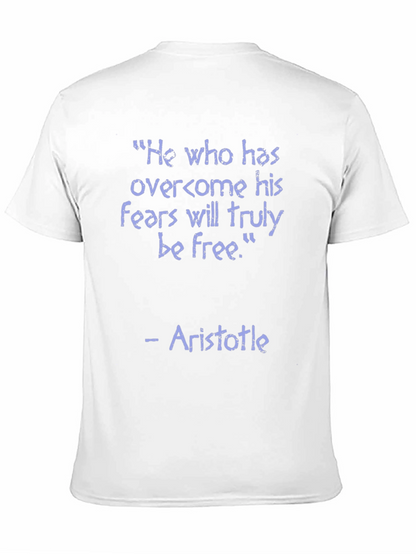 Camiseta Negra con Cita Inspiradora de Aristóteles