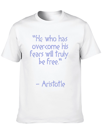 Camiseta Negra con Cita Inspiradora de Aristóteles