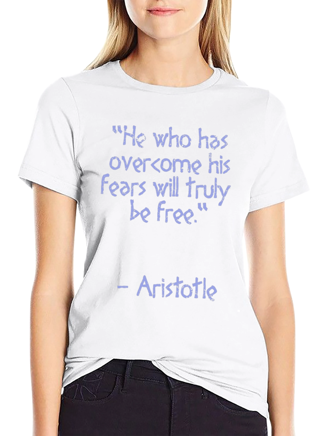 Camiseta Negra con Cita Inspiradora de Aristóteles