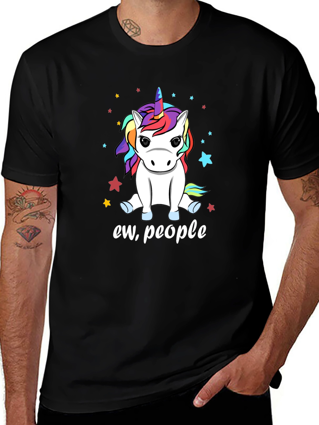 Camiseta Negra Unicornio Ew People