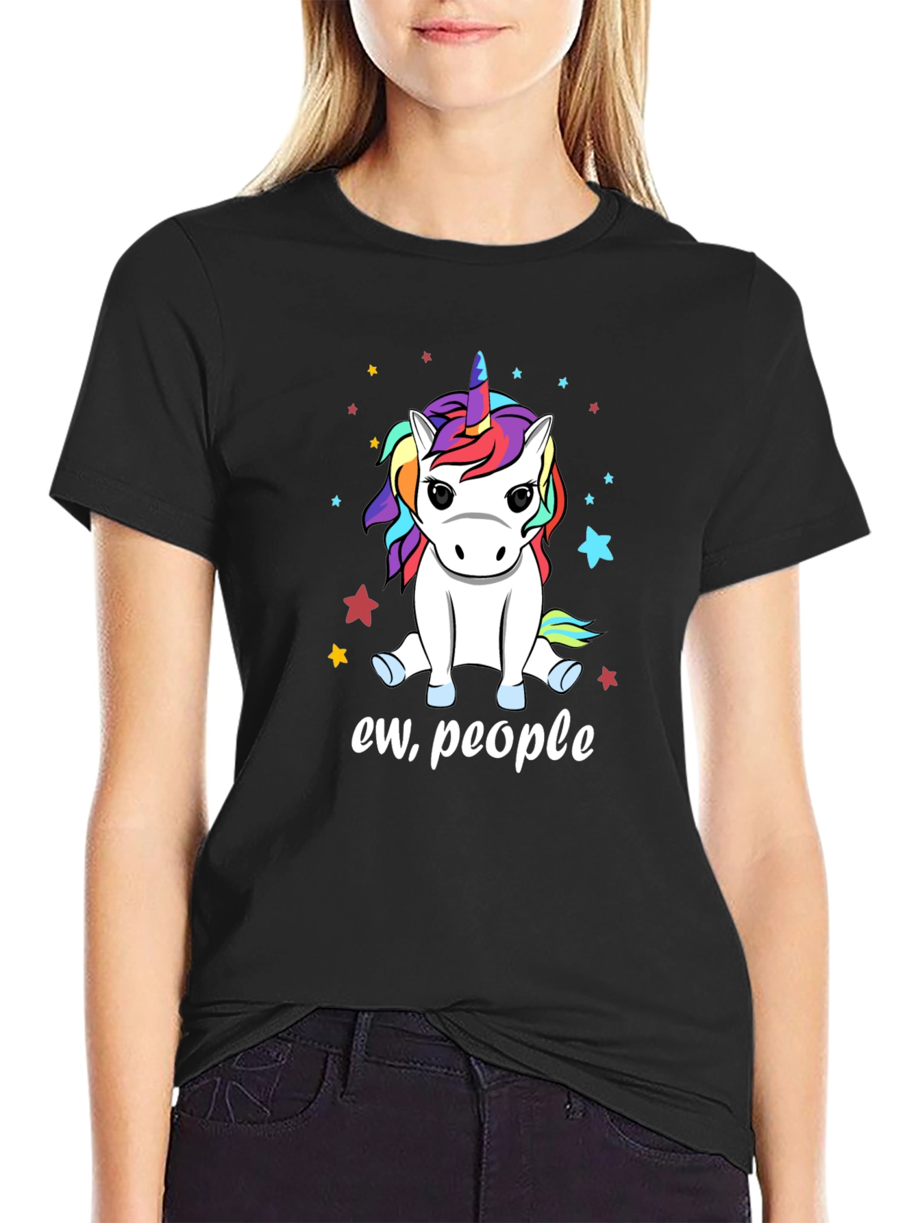 Camiseta Negra Unicornio Ew People