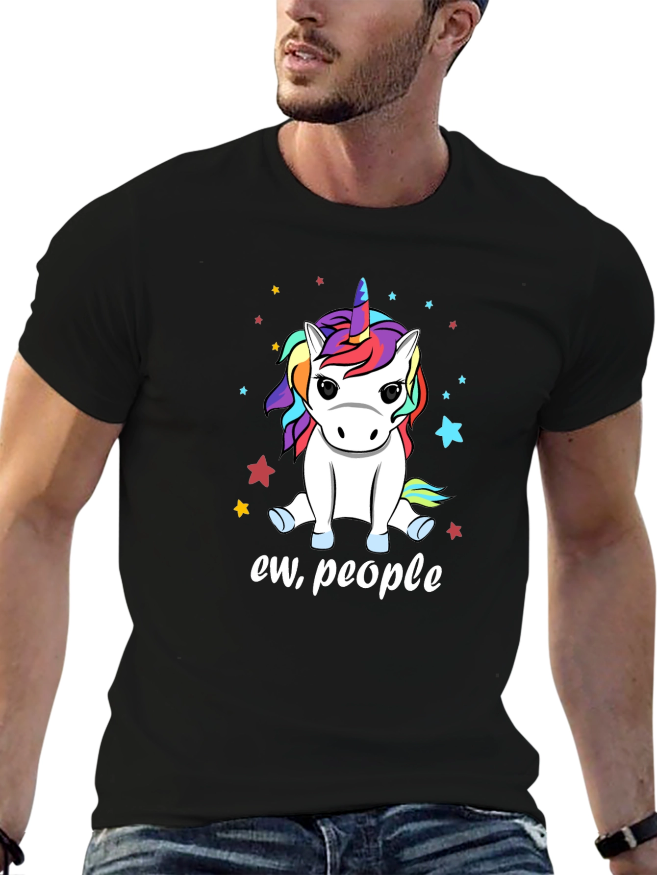 Camiseta Negra Unicornio Ew People