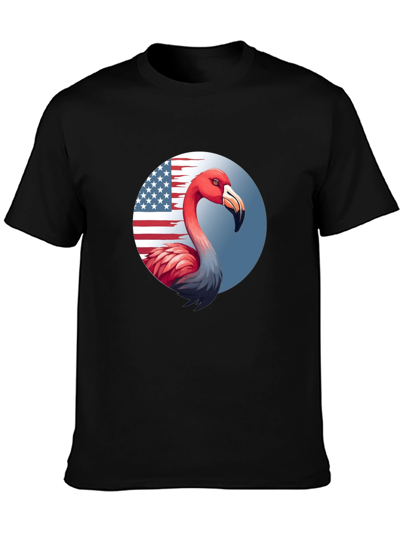 Camiseta Negra con Flamenco Patriótico