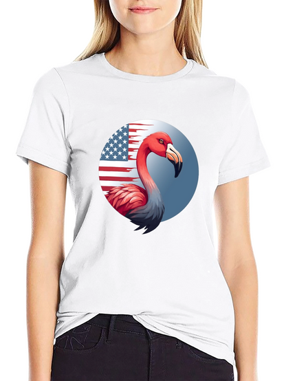 Camiseta Negra con Flamenco Patriótico