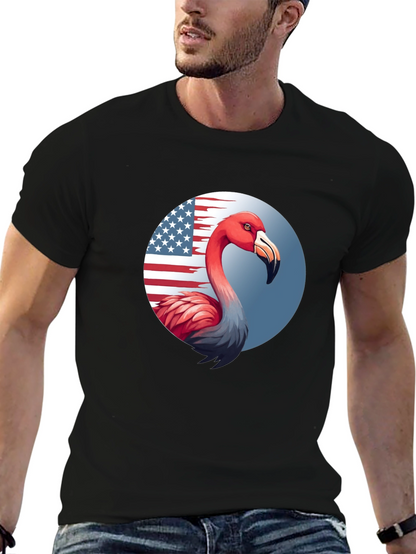 Camiseta Negra con Flamenco Patriótico