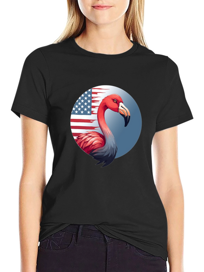 Camiseta Negra con Flamenco Patriótico