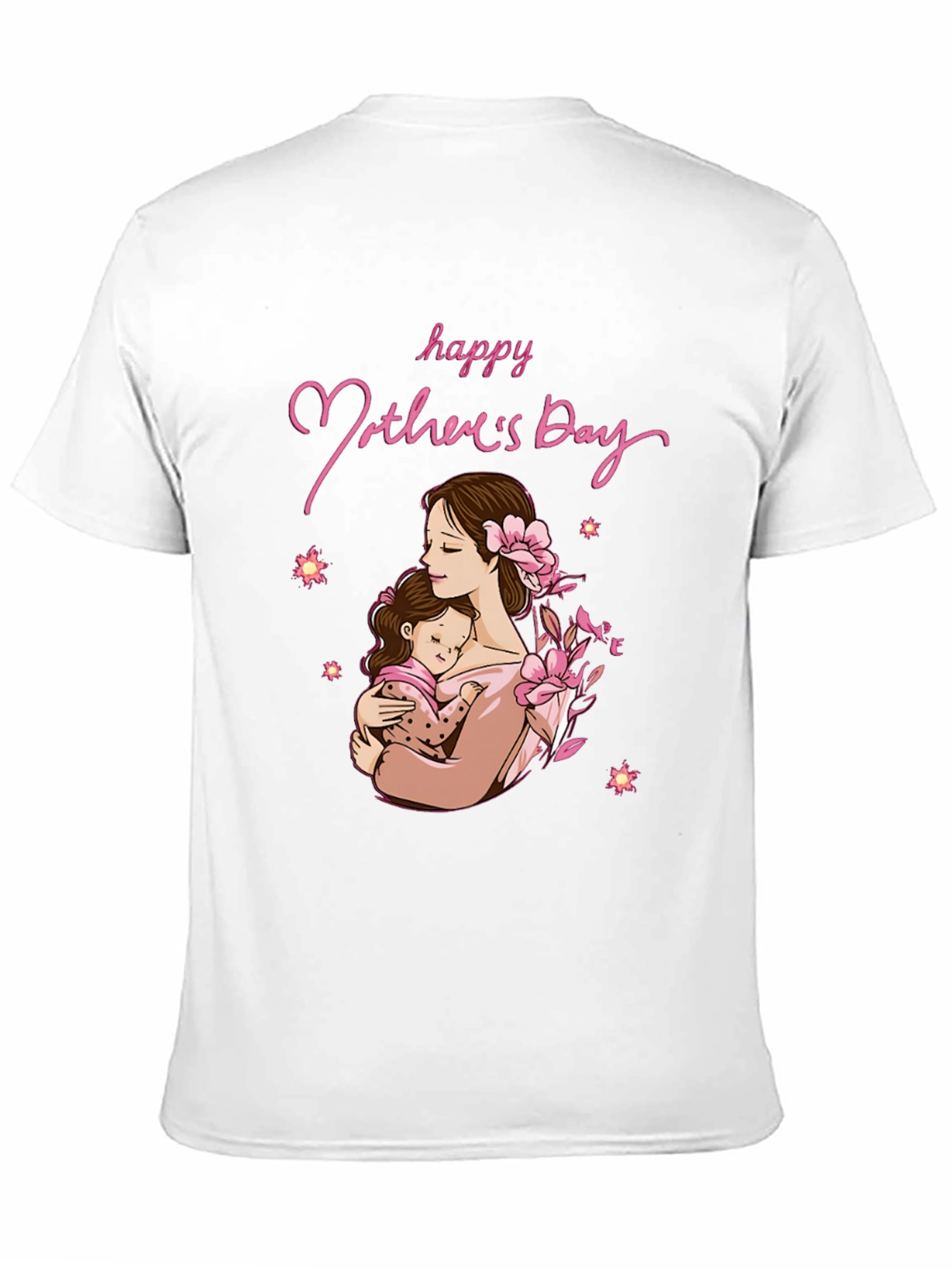 Camiseta Negra Feliz Día de la Madre Algodón