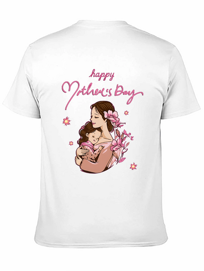 Camiseta Negra Feliz Día de la Madre Algodón