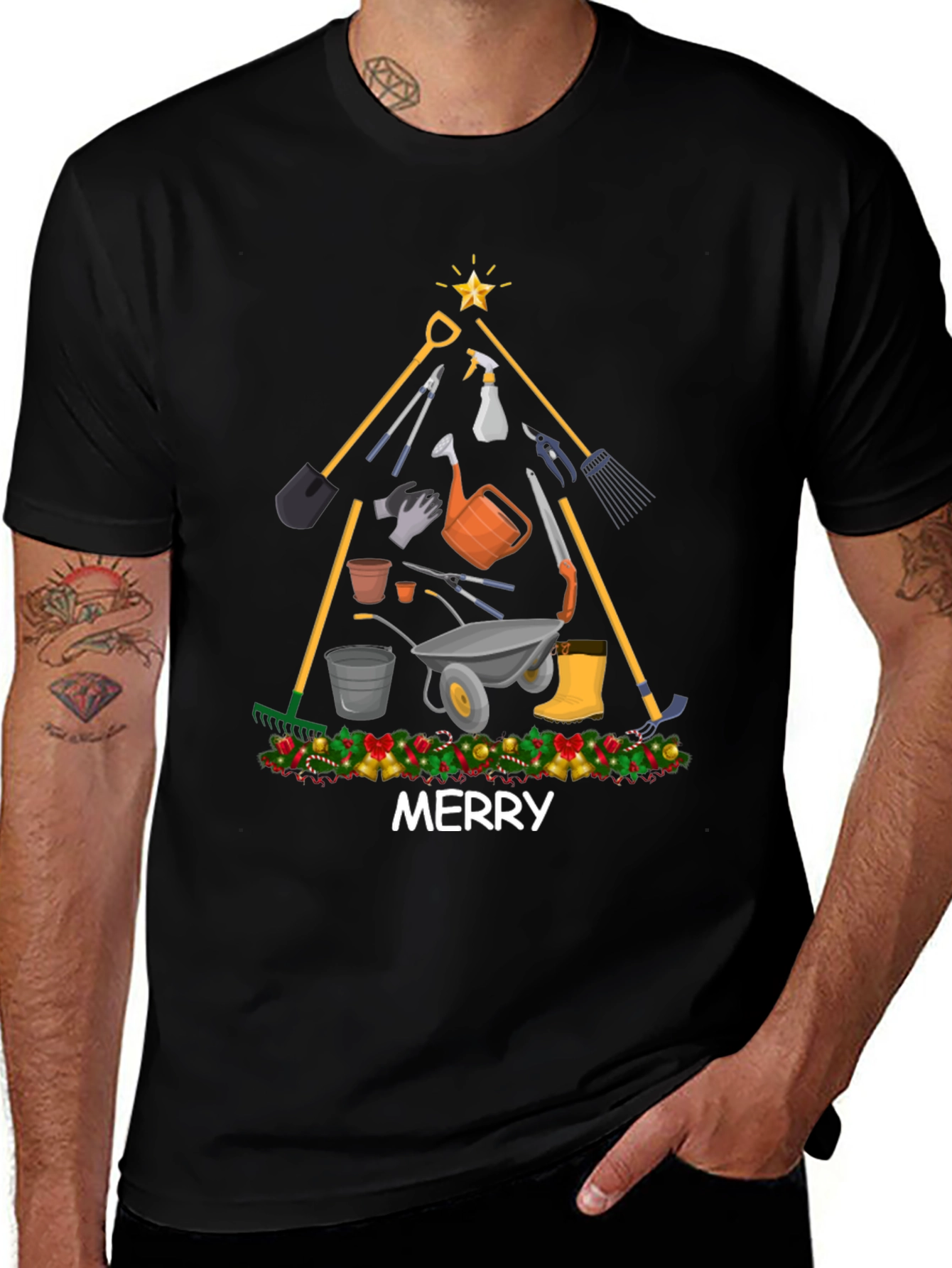 Camiseta Navideña Jardinería: Feliz Navidad