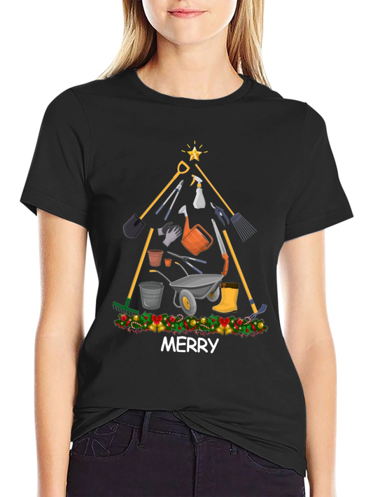 Camiseta Navideña Jardinería: Feliz Navidad