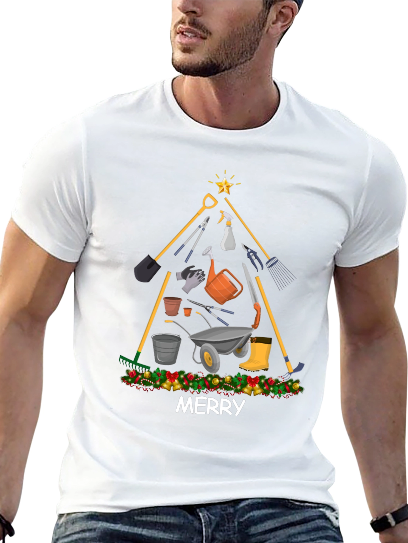 Camiseta Navideña Jardinería: Feliz Navidad
