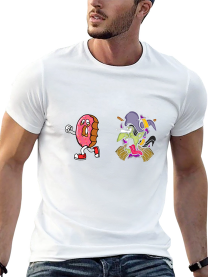 Camiseta Negra con Diseño Divertido de Dona y Bruja
