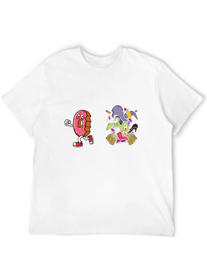 Camiseta Negra con Diseño Divertido de Dona y Bruja
