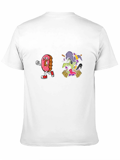Camiseta Negra con Diseño Divertido de Dona y Bruja