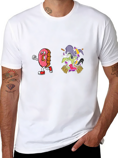 Camiseta Negra con Diseño Divertido de Dona y Bruja