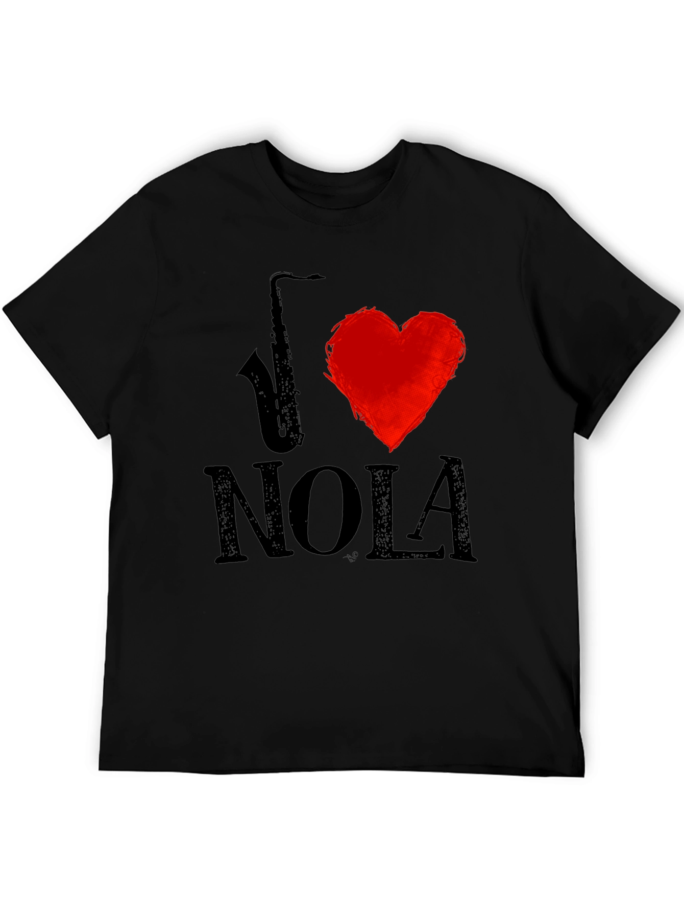 Camiseta Hombre I Saxophone ❤️ NOLA Negra