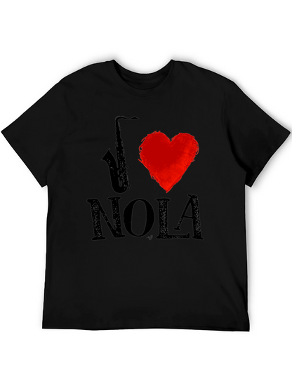 Camiseta Hombre I Saxophone ❤️ NOLA Negra