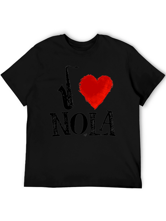 Camiseta Hombre I Saxophone ❤️ NOLA Negra