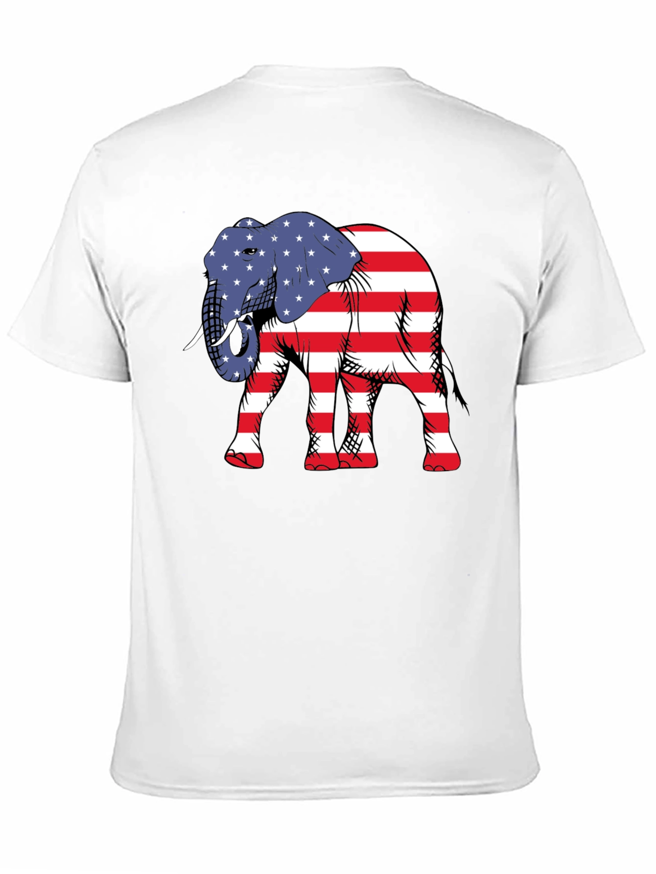 Camiseta Negra con Elefante Patriótico
