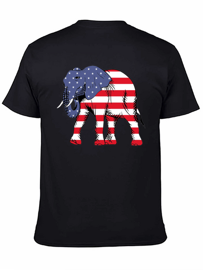 Camiseta Negra con Elefante Patriótico