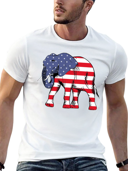 Camiseta Negra con Elefante Patriótico